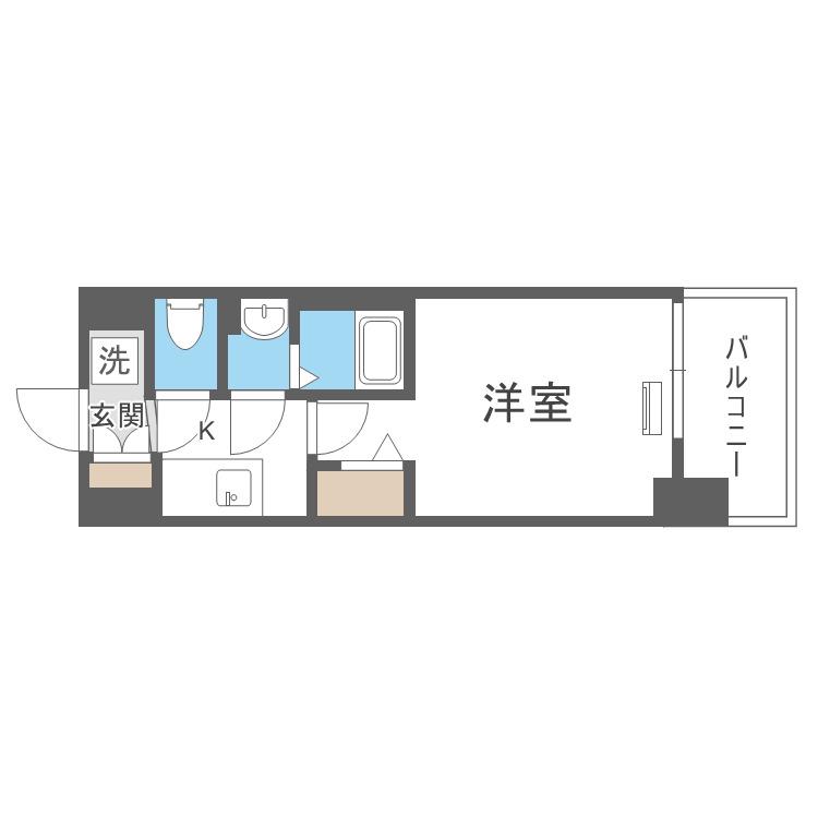 ALIVIS福島海老江(1K/11階)の間取り写真