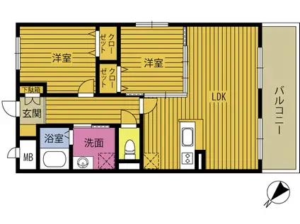 アルタアビエス(2LDK/3階)の間取り写真