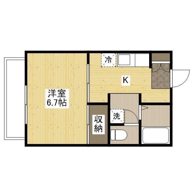 ドミール土屋(1K/1階)の間取り写真