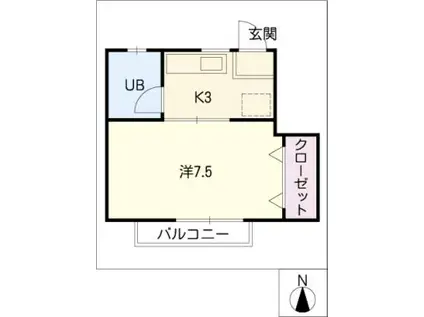 シングル旭コーポ(1K/2階)の間取り写真
