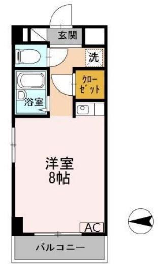 土井ハイツ北条口(ワンルーム/2階)の間取り写真