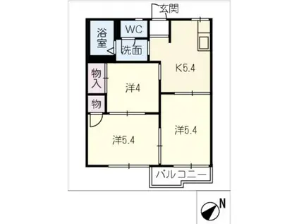 タウニィアサヒ A棟(3K/1階)の間取り写真