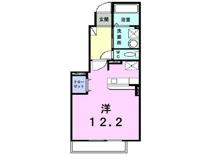 カルム サンリットA II(ワンルーム/1階)の間取り写真