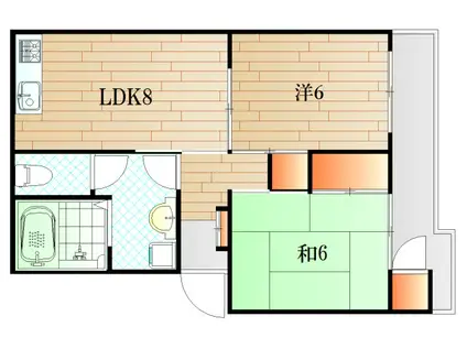 ハイツ水野(2DK/3階)の間取り写真