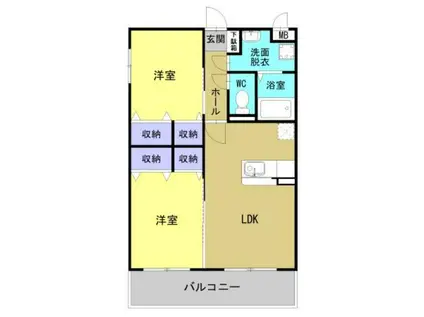 BLISS小池原(2LDK/1階)の間取り写真