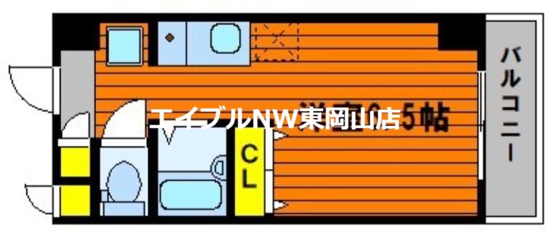 GV備岡(ワンルーム/6階)の間取り写真