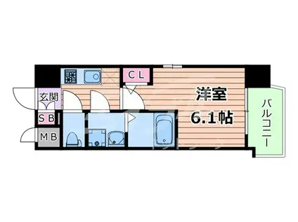 JMFレジデンス桜ノ宮(1K/11階)の間取り写真