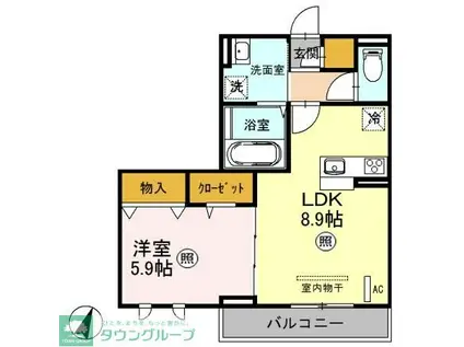 パルクみつまめ(1LDK/2階)の間取り写真