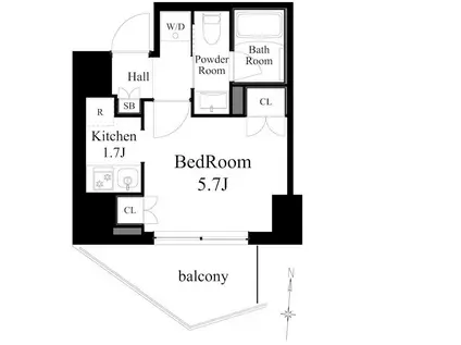 DELCCS白山(ワンルーム/8階)の間取り写真
