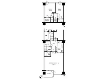 参宮橋 マンション(2LDK/1階)の間取り写真