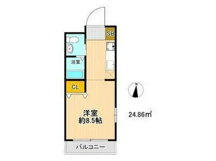 マリア ロッソ天神山(ワンルーム/3階)の間取り写真