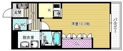 パレスひだまりの丘(ワンルーム/3階)の間取り写真