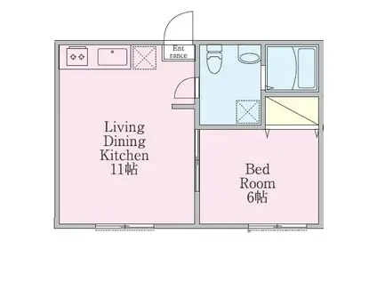 MIAOW CHIGASAKI(1LDK/2階)の間取り写真