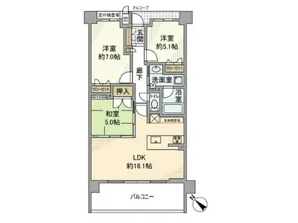 ワコーレ伊丹安堂寺レジデンス(3LDK/6階)の間取り写真