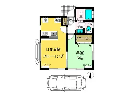 パートナー中里(1LDK/1階)の間取り写真