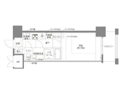 AELL亀有(1K/1階)の間取り写真