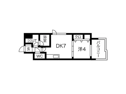 スプランディッド三国II(1DK/2階)の間取り写真