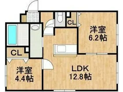 LA DOUCE VIE(2LDK/3階)の間取り写真