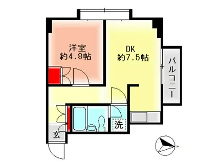 パティオ本郷(1DK/2階)の間取り写真