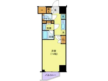 ジェノヴィア新宿早稲田グリーンヴェール 202(1K/2階)の間取り写真