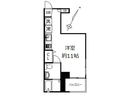 ブラン・ラファール下馬(ワンルーム/3階)の間取り写真