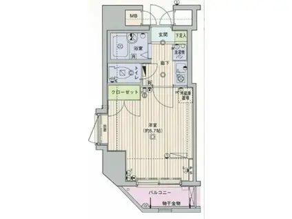 ガラステージ日本橋人形町(1K/10階)の間取り写真