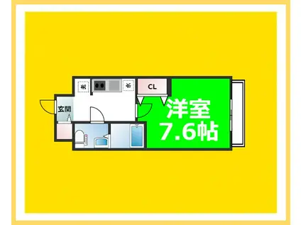 エステムコート難波サウスプレイスVエレージュ(1K/4階)の間取り写真
