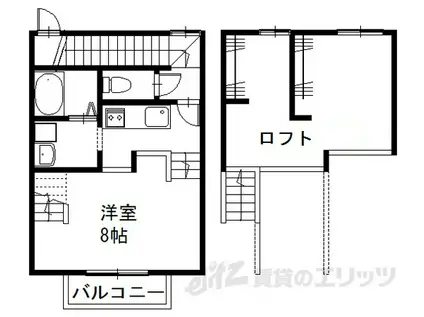 ペリティ馬場(1K/2階)の間取り写真