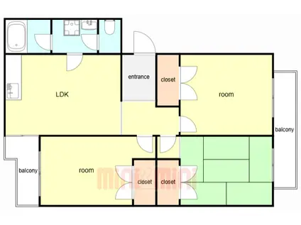 レイクビューハイツ(3LDK/3階)の間取り写真