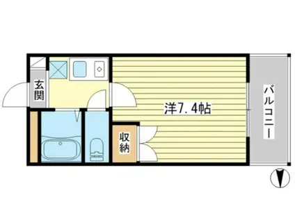 アムールMI中地1(1K/1階)の間取り写真