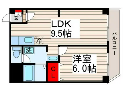ツイン・コートW(1LDK/7階)の間取り写真