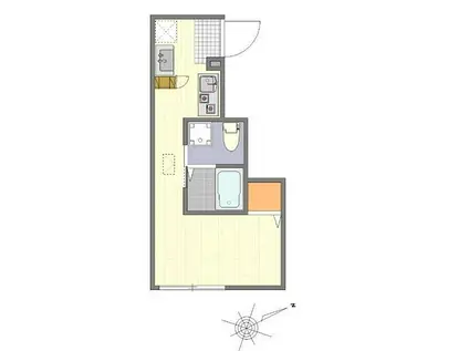 AMATERRACE大井町(ワンルーム/1階)の間取り写真