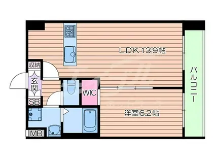 スプランディッド江坂駅前(1LDK/3階)の間取り写真