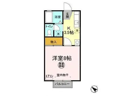 ジュリア(1K/1階)の間取り写真