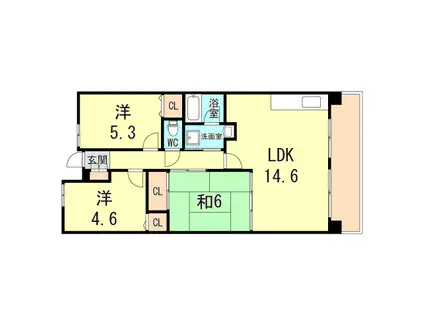 アプリーレ垂水(3LDK/8階)の間取り写真