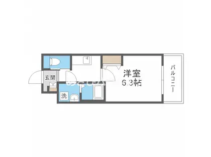 ウインズコート城北(1K/3階)の間取り写真