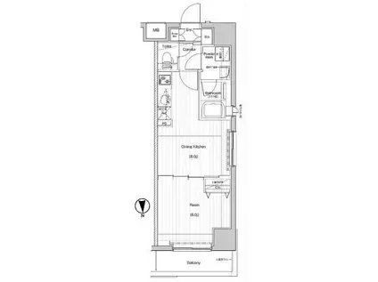 PREMIUM CUBE代々木上原(1DK/4階)の間取り写真