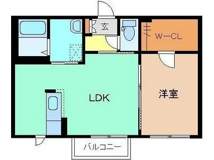 ロコ・カネッサ D棟(1LDK/2階)の間取り写真