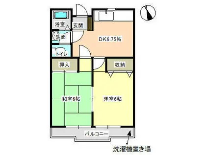 アーバンヴィレッジ五色(2DK/3階)の間取り写真