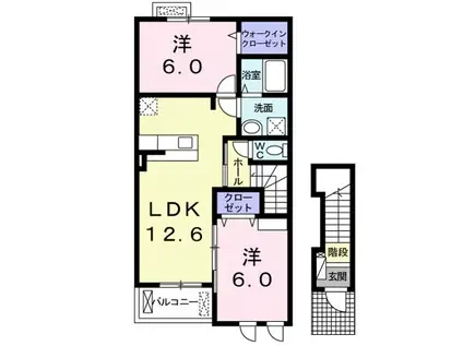 NBJ カンタータ(2LDK/2階)の間取り写真