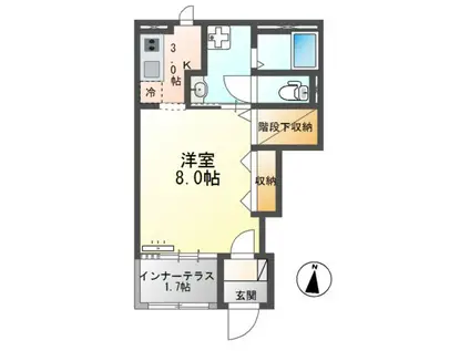 SERENO K (1K/1階)の間取り写真