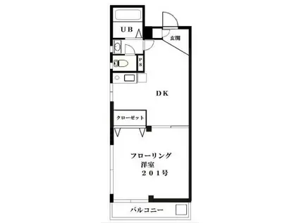 リバフィ中目黒(1DK/2階)の間取り写真