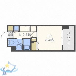 レジディア北3条(1K/5階)の間取り写真
