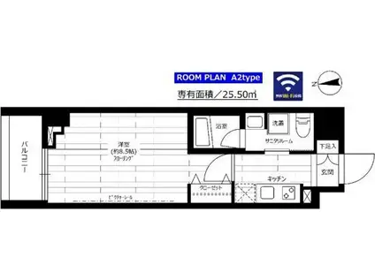 ステージファースト仲御徒町(1K/4階)の間取り写真