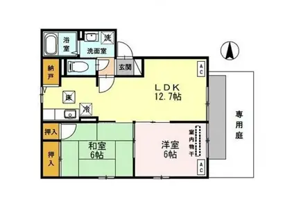 グリーンハイツ北山II(2LDK/1階)の間取り写真