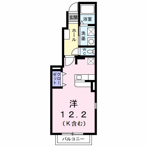 JR篠ノ井線 広丘駅 徒歩22分 2階建 築20年(ワンルーム/1階)の間取り写真