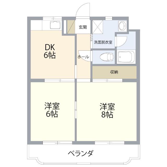マンションレインボーⅡ(2DK/2階)の間取り写真