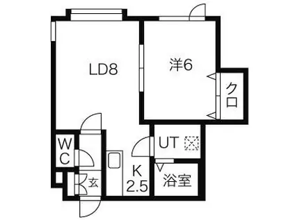 アルトプエンテ(1LDK/2階)の間取り写真