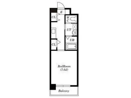 メゾンやわらぎ(1K/3階)の間取り写真