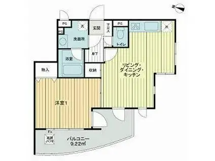 ライオンズシティ荻窪(1LDK/5階)の間取り写真